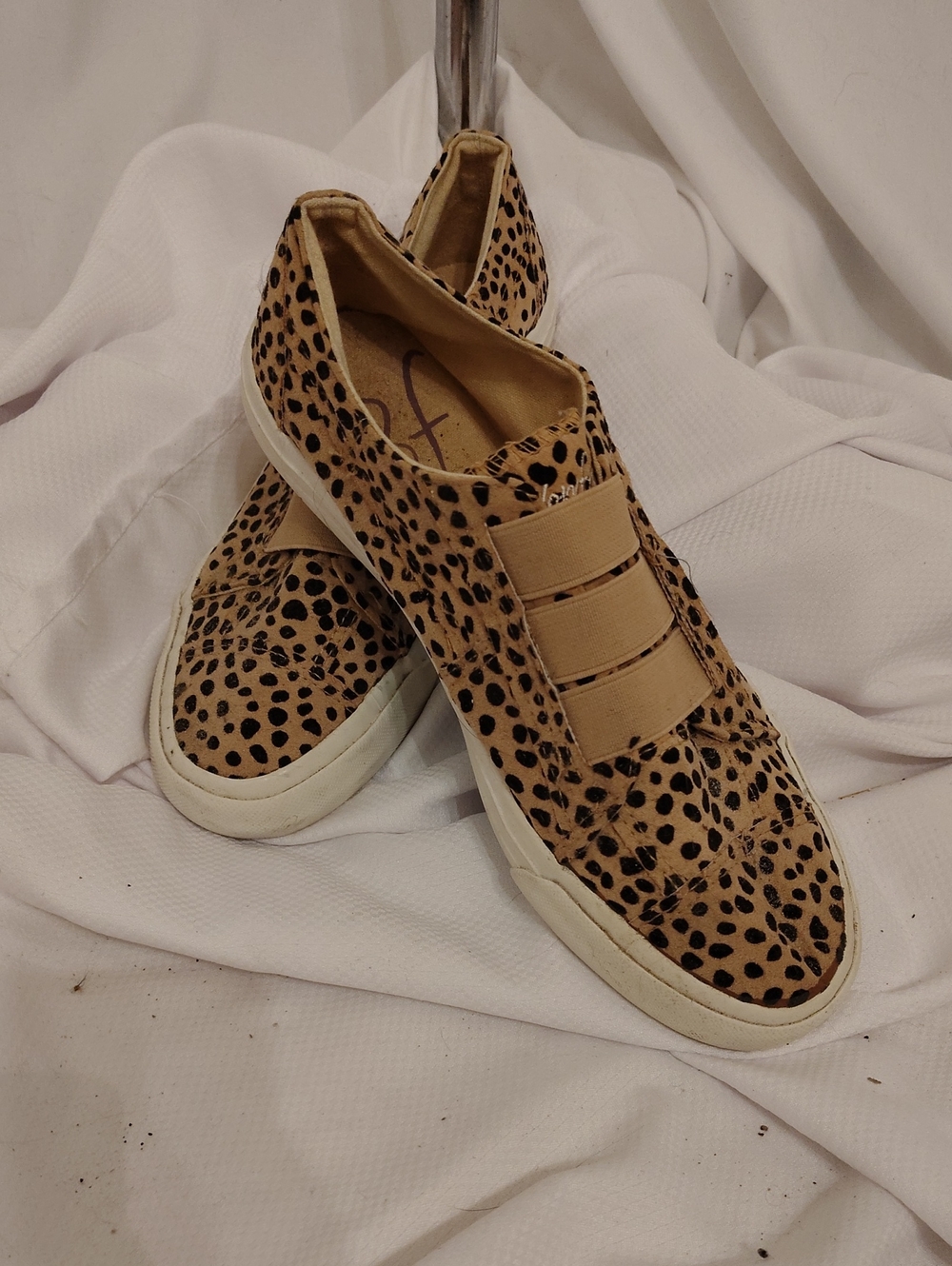 Blowfish Leopard Print Slip-On Sneakers in Tan and Black